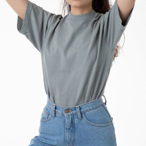 Surdimensionné vierge femmes recadrée t-shirts Vintage délavé à l'acide ras du cou tissu en maille respirant - Product Image 6