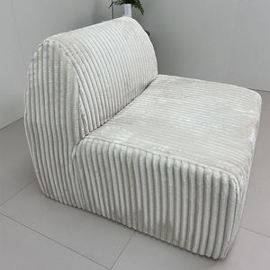 เก้าอี้เลานจ์หุ้มเบาะหุ้มเบาะผ้ากำมะหยี่สีขาวแบบไม่มีแขนห้องนั่งเล่นโรงแรมและสำนักงาน | horticlub - Product Image 2