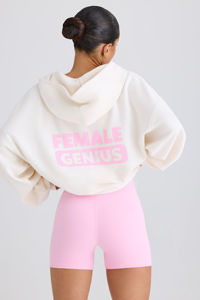 En vrac femmes long sweat à capuche surdimensionné chaud confortable coton velours pull décontracté coupe ample goutte épaule élégant confortable avant - Product Image 3