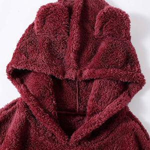 Sweat-shirt à capuche en sherpa surdimensionné personnalisé en gros pour hommes, pull en laine, sweat-shirt en polaire d'hiver, sweat-shirt décontracté chaud pour hommes - Product Image 2