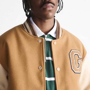 แจ็กเก็ตเบสบอลปักสีสำหรับผู้ชายแจ็คเก็ตพิมพ์ลายสกรีนแฟชั่น - Product Image 4