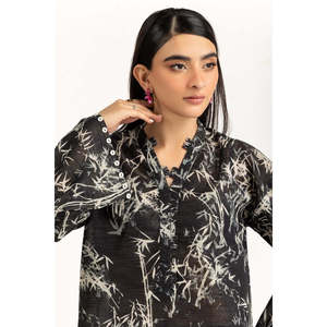Conjunto Casual de Dos Piezas con Estampado de Rayas Negras Zari para Mujer, Talla XXS, Shorts de Chifón - Product Image 5