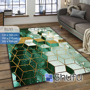 Tapis en flanelle antidérapant en thermoplastique Shufu, motif abstrait, poils moyens, facile d'entretien, pour usage domestique moderne, ensembles de tapis lavables en machine - Product Image 5