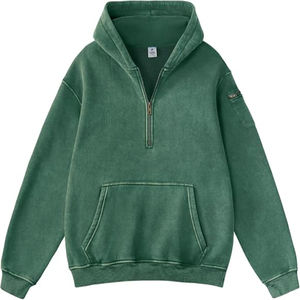 Sudadera con Capucha Unisex Casual de Gran Tamaño para Otoño e Invierno, Cuello con Capucha, 100% Algodón, Tinte Liso, Bolsillo Bordado, Servicio OEM - Product Image 3