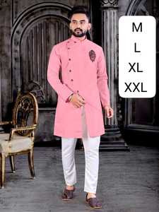 2025 Kurta de algodón ligero de moda excelente impresión dibujada a mano para fiesta de boda india pakistaní ropa informal todo Vintage - Product Image 2