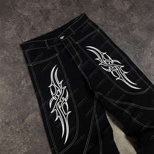 High Quality Baggy <b>Trousers</b> for <b>Men</b> Fashion Wide Leg Loose Fit Pants with <b>Elastic</b> <b>Waist</b> Streetwear Style - Product Image 6