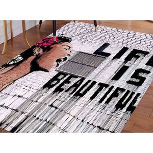 Tapis imprimé - Décoration de couloir, salle de bain, bureau, style Banksy Life Is Beautiful, avec tapis moelleux à poils longs - Product Image 1