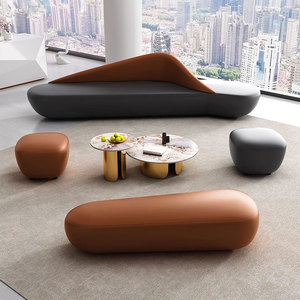 बहु-कार्यात्मक घुमावदार सम्मेलन सोफे, स्वागत क्षेत्र/कार्यालय लाउंज के लिए एर्गोनोमिक वाणिज्यिक सीट - Product Image 2