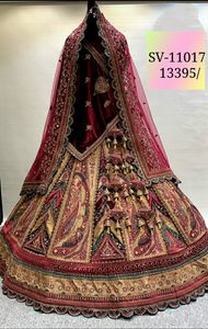 Lehenga Rajwadi Mustard moderne pour soirée, avec Choli Chiku 6M Flair, Dupatta 1.2M, en tissu lourd multi-jarkan, double velours et filet, longueur ras du sol, pour l'hiver - Product Image 4