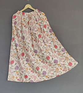 ชุดใส่ไปทะเลสำหรับผู้หญิงผ้าคอตตอน100% ขนาดใหญ่พิเศษกระโปรงยาวพิมพ์ลายดอกไม้เสื้อผ้าเทนนิสสไตล์โบฮีเมียนธรรมชาติ - Product Image 1