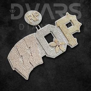 Colgante de Plata de Ley 925 con Incrustaciones de Diamantes VVS, Joyería Fina de Hip Hop, Chapado en Oro Clásico, con Nombre Personalizado, Unisex - Product Image 3
