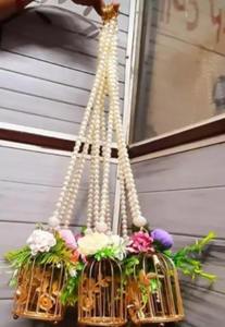 Perle Cage Tenture Murale Décor À La Maison Fleur T-Light Titulaire À La Mode Diwali Festival De Mariage Décoration Fête Événement Scène Toile De Fond - Product Image 2