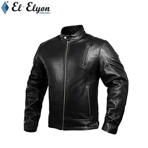 Chaqueta de Motocicleta de Invierno, Cuero Vacuno, Diseño a Cuadros, Bordado con Encaje, Ecológica, Resistente al Viento, Unisex, Estilo Casual, Forro Polar en la Parte Delantera - Product Image 1