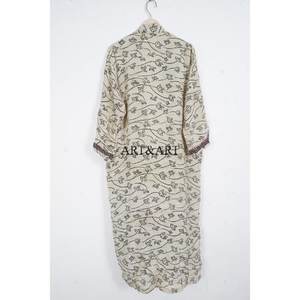 Luxury <b>Silk</b> Elegant Soft <b>Kimono</b> Robe Loungewear Gift Boho Festival Wear Daily Wear Sexy Handmade Vintage Sari 3/4 Sleeve - Product Image 5