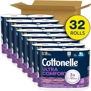 Papel higiénico Cottonelle Ultra Comfort con textura de ondas de limpieza de cojín, 32 Mega rollos familiares 144 rollos regulares (8 paquetes de 4) - Product Image 4