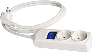 Presa multipla con cavo e interruttore, serie 8000, 2 prese, 1,5 m (Solera 8012IL) - Product Image 1