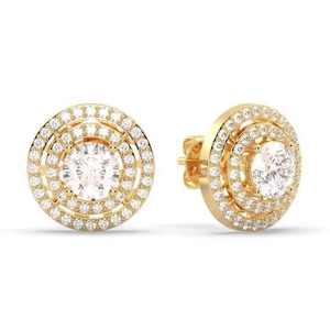 Pendientes de Diamantes Naturales Plateados en Plata de Alta Calidad con Corte Brillante Redondo, Estilo Lujoso para Mujer, Precio Competitivo desde India - Product Image 3