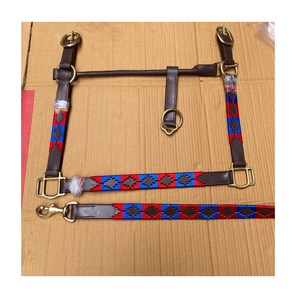 NIDA 2017 Premium Ecuestre Cuero Polo Halter Argentino Cosido a mano Hilo multicolor Logotipo personalizado Caballo aceptado - Product Image 1