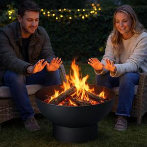 Premium Modern Steel Fire Pits Fire Bowl Natural <b>Gas</b> Portable <b>Outdoor</b> Patio <b>Heater</b> up to 9999 BTU for Family Bonfires - Product Image 4