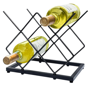 Porte-bouteilles en métal au design unique pour le comptoir de la maison Porte-bouteilles de vin en fer forgé pour le stockage - Product Image 6