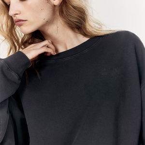 Sweat-shirts unisexes de haute qualité pour femmes, en molleton français 100% coton, pull à col rond décontracté surdimensionné, logo personnalisé, vierge - Product Image 3