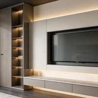 Soporte de TV Flotante Moderno y Minimalista con Luces LED, Centro de Entretenimiento Montado en la Pared, Cajones de Almacenamiento de Alta Capacidad