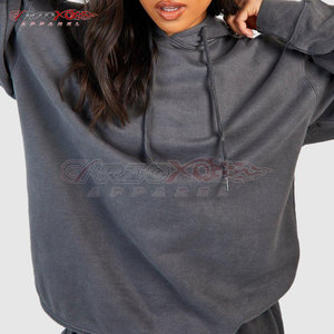 Regular Fit Women <b>Acid</b> Wash Winter Tracksuit with <b>Drop</b> Shoulder Hoodie and Baggy Joggers Custom Logo 100% Cotton - Product Image 2