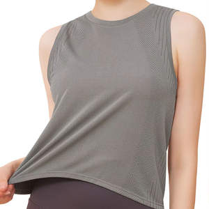 Camiseta sin mangas deportiva informal de verano para mujer, chaleco de Yoga de punto transpirable de secado rápido, entrenamiento corto transfronterizo al por mayor - Product Image 1