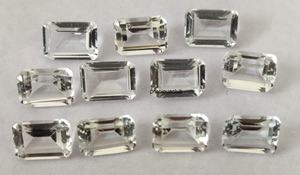 Topaze blanche naturelle taille octogonale 8x10mm facettée - Topaze blanche taille octogonale de qualité excellente, en vrac - Product Image 6