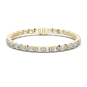 Pulsera de Boda de Oro Amarillo de 14K con Diamante Cultivado en Laboratorio y Esmeralda para Mujer, Regalo de Aniversario Nupcial Certificado de Lujo, Elegante - Product Image 1