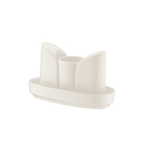 Bonna Yonca Premium <b>White</b> Porcelain 4-<b>Piece</b> Salt Pepper Shaker <b>Set</b> Elegant Tableware Accessory with Dishwasher Safety Feature - Product Image 1