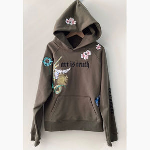 Sudadera con capucha corta de tela suave de moda de otoño personalizada al por mayor impresión digital con color personalizado de manga larga - Product Image 1