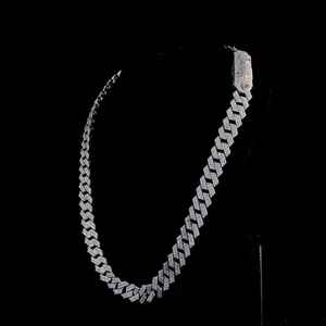 Chaîne à maillons cubains Moissanite 14mm Cadeau d'anniversaire et de fête pour homme Style Hip Hop glacé plaqué rhodium en argent sterling 925 - Product Image 5