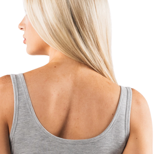 Débardeur de sport court ajusté gris chiné clair extensible sculptant pour la gym, le yoga et le quotidien – Coupe premium - Product Image 6