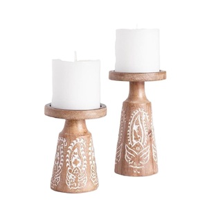 Portavelas decorativo artesanal de madera Premium de diseño artístico de diseño clásico de llegada superior para boda y fiesta - Product Image 4