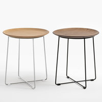Table basse ronde moderne en bois avec plateau et base en métal, finition grain de bois naturel, pour maisons artistiques