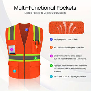 Gilet de sécurité réfléchissant imperméable haute visibilité de qualité supérieure vêtements réfléchissants de sécurité pour une visibilité améliorée tous temps - Product Image 2