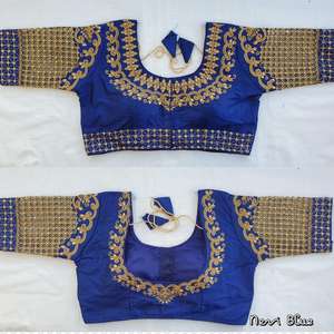 Beautiful Blouse <b>Thread</b> Zari Embroidery Work & Hand Work - Product Image 6