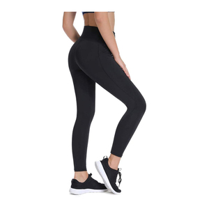 Leggings femme taille haute double poche legging, leggings avec tissu personnalisé 70% polyester et 30% élastine - Product Image 2