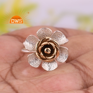 Última tendencia fina plata esterlina Rosa diseño Floral anillo apilable joyería personalizada para mujer regalo para ella - Product Image 2