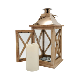 Juego de 3 Faroles de Madera de Tendencia, Tamaños Personalizados, Faroles Decorativos Colgantes para el Hogar y el Jardín con Asa - Product Image 6