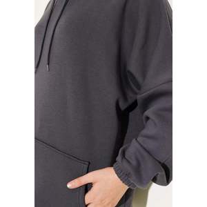 Túnica extragrande con capucha de tres hilos Smoke - Product Image 4