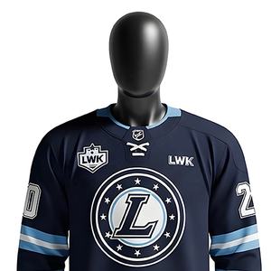 OEM logotipo personalizado camisetas de hockey sobre hielo transpirable 100% poliéster sublimado uniformes de hockey estilo Jersey - Product Image 4