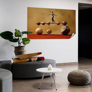 Lienzo Impreso: Mujer Abstracta Equilibriada sobre Piedras - Arte de Pared Bohemio, Lienzo Enrollado 1P - Product Image 1