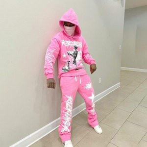 Alta calidad de tamaño personalizado de los hombres Puff Imprimir Jogging Trajes de gran tamaño Jersey Chándal Tallas grandes Conjunto de invierno - Product Image 6