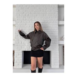 Trench in pelle con elastico in vita da donna capispalla eleganti ed eleganti - Product Image 2