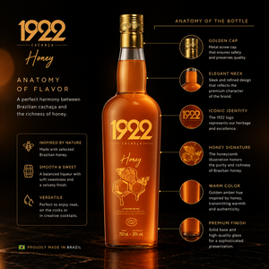 คาชา 1922 ลิเคียวร์ฮันนี่ 700 มล. น้ำผึ้งบราซิล 30 เปอร์เซ็นต์ เอชดีเอ็ม 30 พรีเมียม สปิริตสำหรับส่งออก - Product Image 5