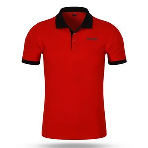 Polo en coton respirant avec broderie de logo personnalisé, manches courtes, coupe confortable pour homme, vêtements décontractés - Product Image 1