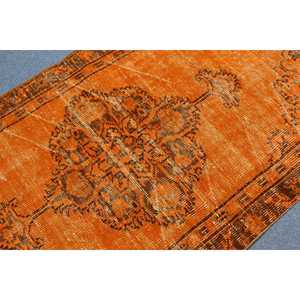 Tapis turc vintage, tapis de 3,5 x 6,3 pieds, tapis marocain orange brun - Product Image 5