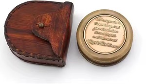 Artisanat H.M.A. Instrument de navigation de poche en laiton vintage Art déco Design chiffres romains cadeau maritime nautique à collectionner - Product Image 4